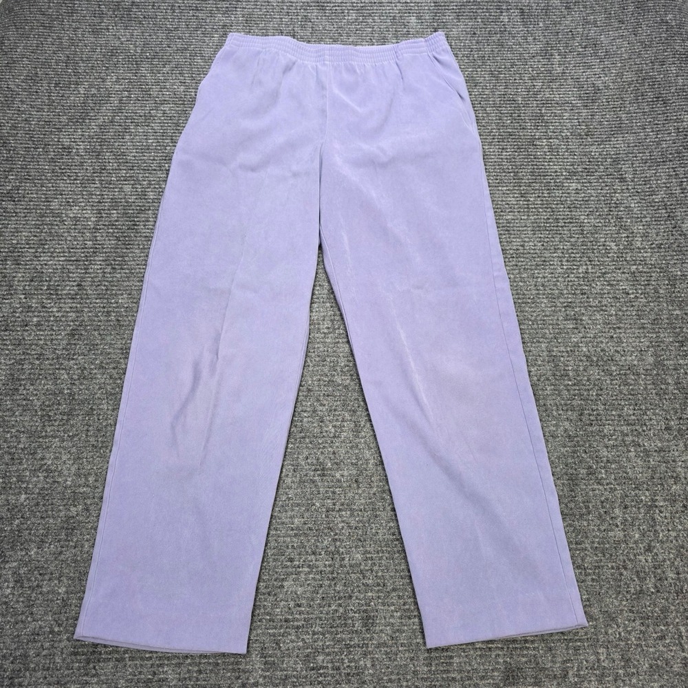 Alfred Dunner Petite Pull On Pants Women's Size 6P Purple Lavender Straight